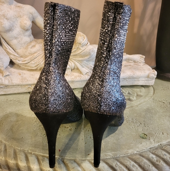 INC International Concepts Womens Rielee2 Fabric Peep Toe, Pewter Knit, #138 - Picture 7 of 11